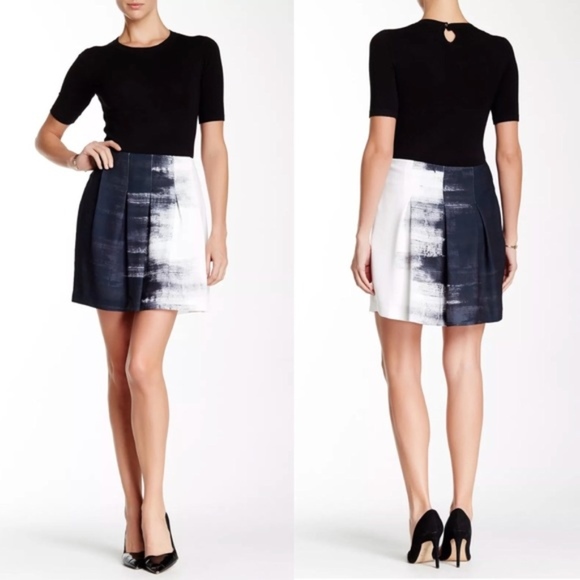 Vince Brushstroke Print Pleated Skirt - Picture 2 of 4